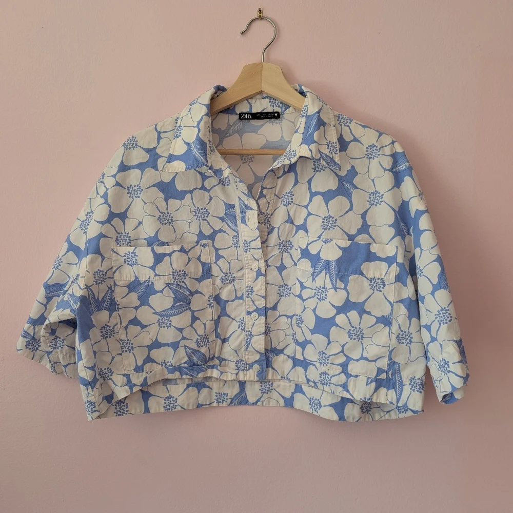 EUC Zara Crop Top Size Large - Picture 1 of 4